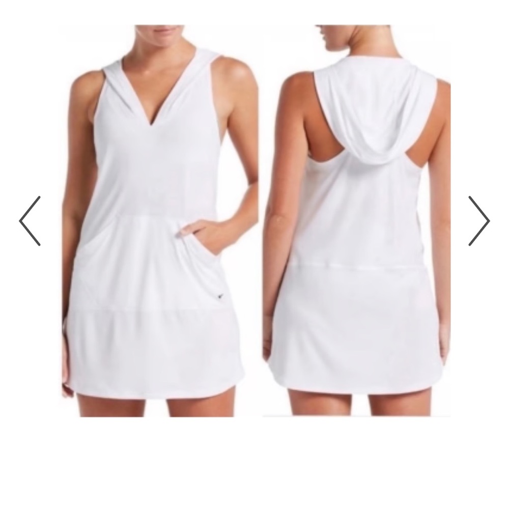 Nike White Hooded Swim Cover-Up